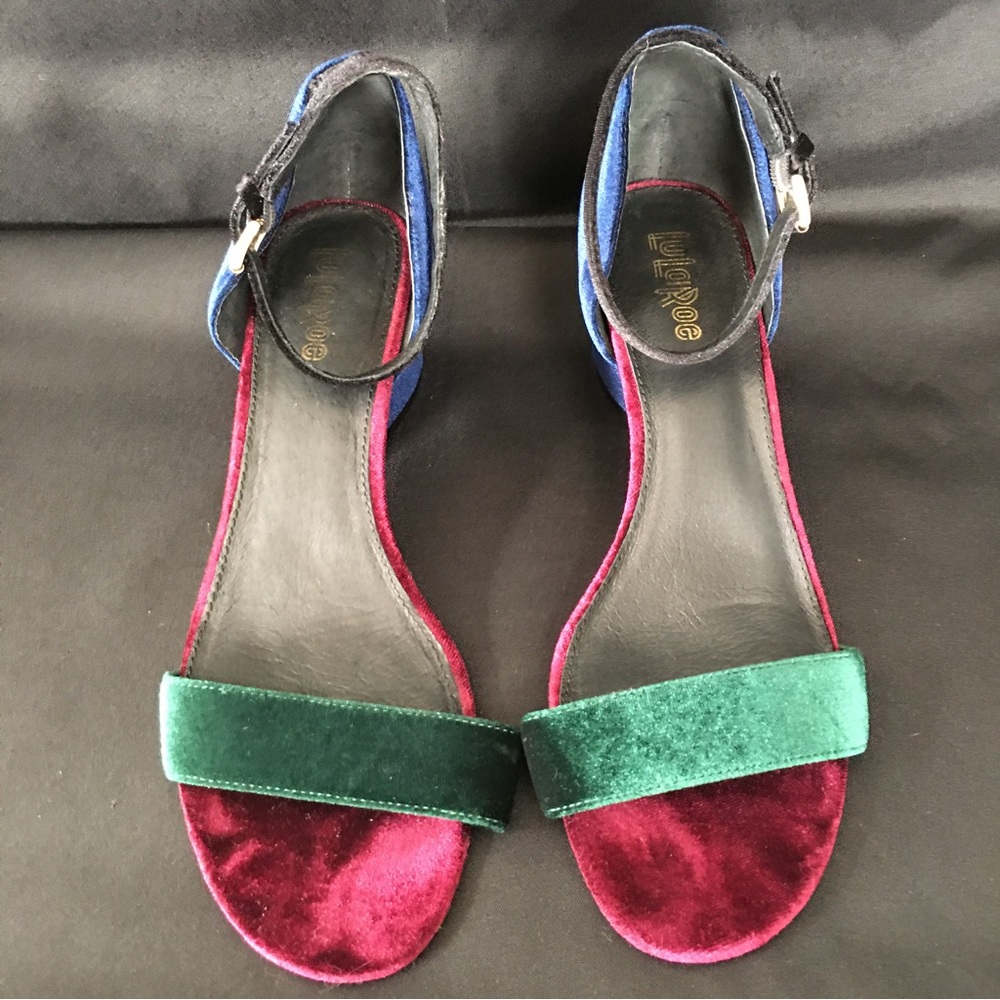 Lularoe Velvet Gatsby Color Block Sandals Women’s… - image 2